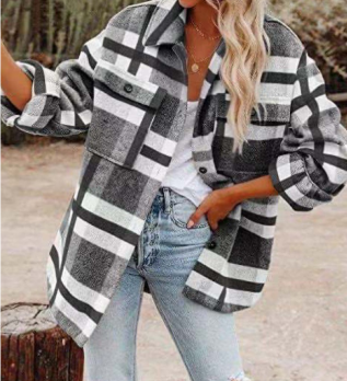 Hilde | Veste à carreaux à coupe classique en grande taille pour femme