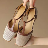 Genira - Chaussures femme à bride T et talon moyen