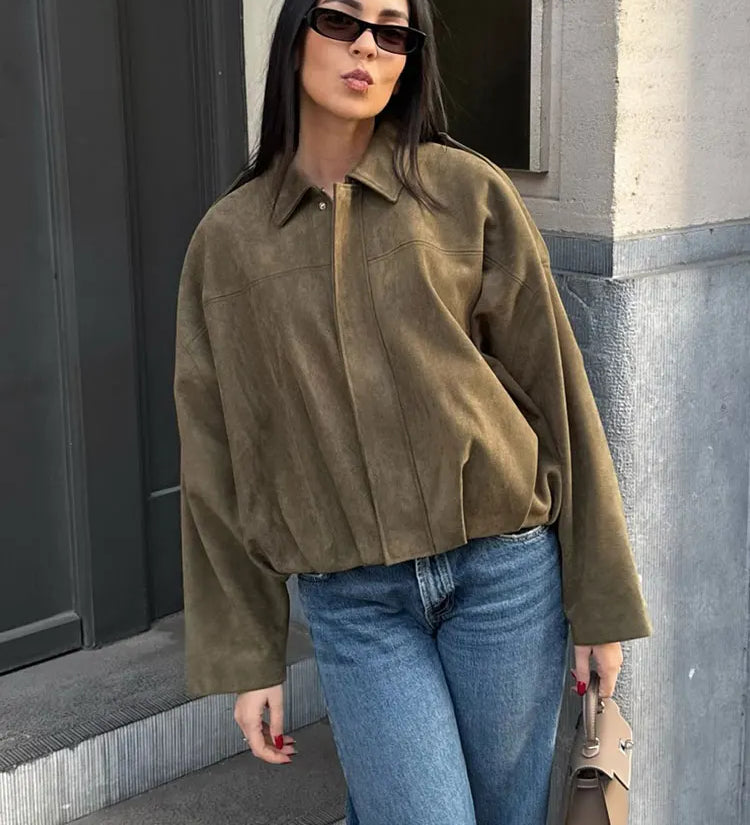 Malia | Veste de transition en vert élégant pour femme