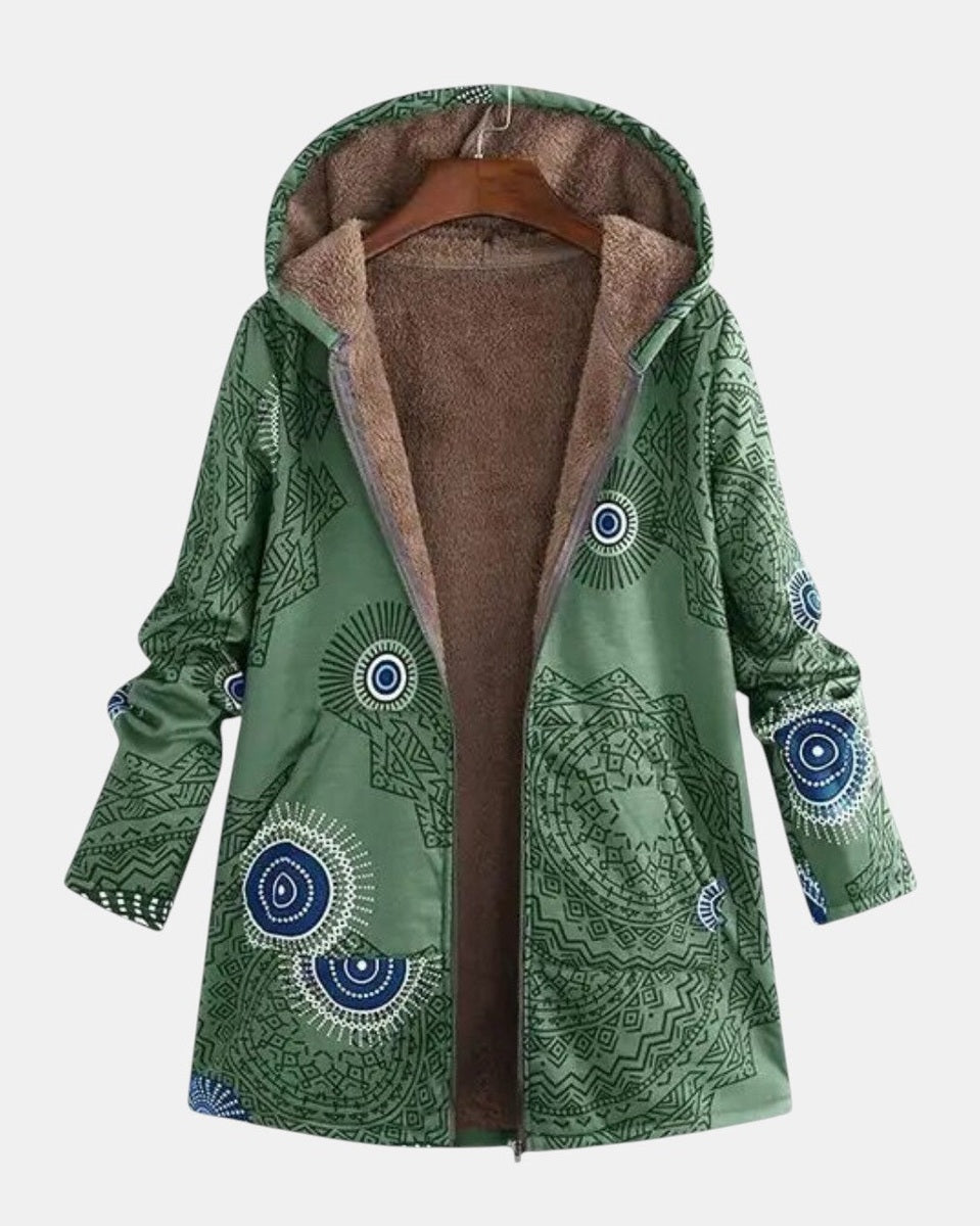 Manteau à capuche doublé à motifs spirales — Salomé, LucieSaint-Tropez (vue 2)