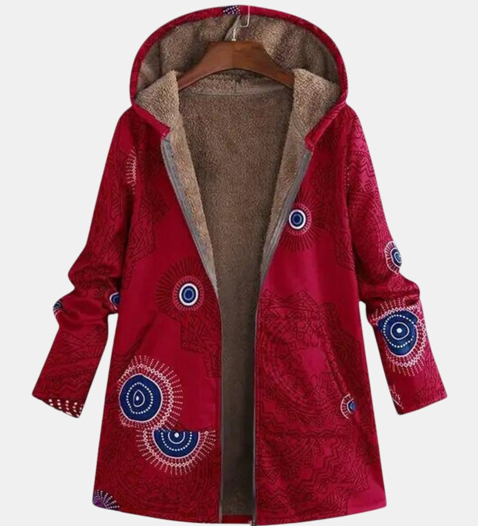 Manteau à capuche doublé à motifs spirales — Salomé, LucieSaint-Tropez (vue 3)