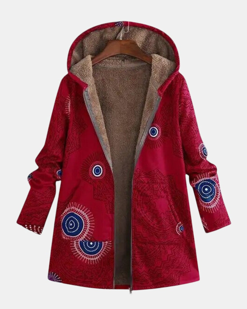 Manteau à capuche doublé à motifs spirales — Salomé, LucieSaint-Tropez (vue 3)