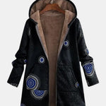 Manteau à capuche doublé à motifs spirales — Salomé, LucieSaint-Tropez