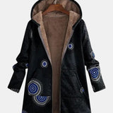 Manteau à capuche doublé à motifs spirales — Salomé, LucieSaint-Tropez