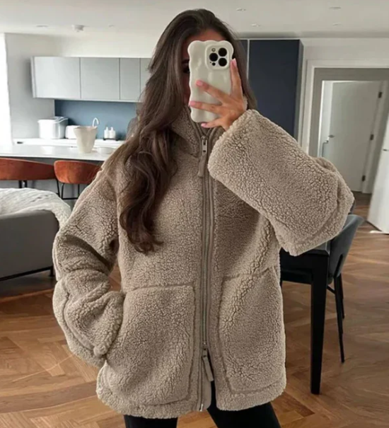 Elisabetta | Manteau en peluche douillet pour femme