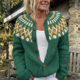 Cardigan boutonné à jacquard norvégien — Angélique, LucieSaint-Tropez (vue 2)
