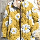 Veste matelassée jaune à marguerites blanches — Marguerite, LucieSaint-Tropez (vue 2)