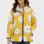 Veste matelassée jaune à marguerites blanches — Marguerite, LucieSaint-Tropez