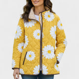Veste matelassée jaune à marguerites blanches — Marguerite, LucieSaint-Tropez