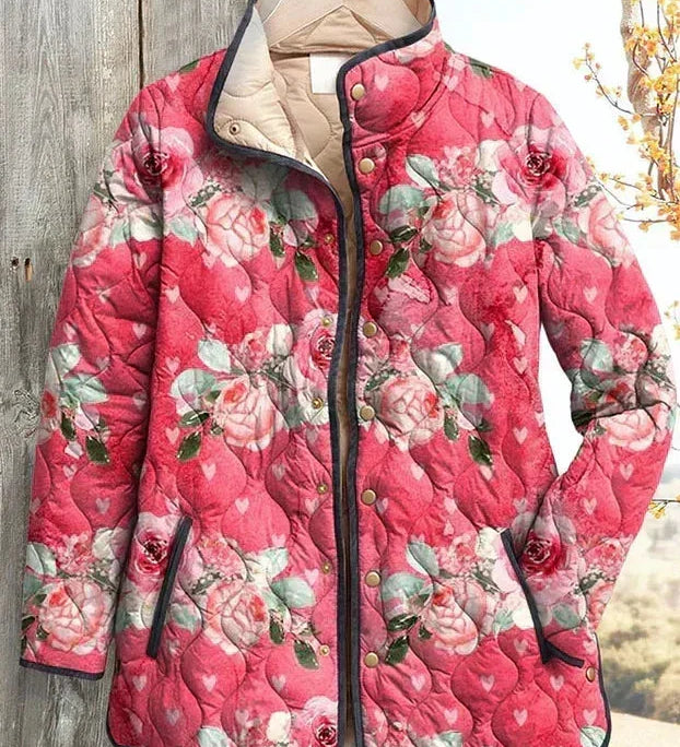 Veste matelassée corail à roses — Rosalie, LucieSaint-Tropez (vue 2)