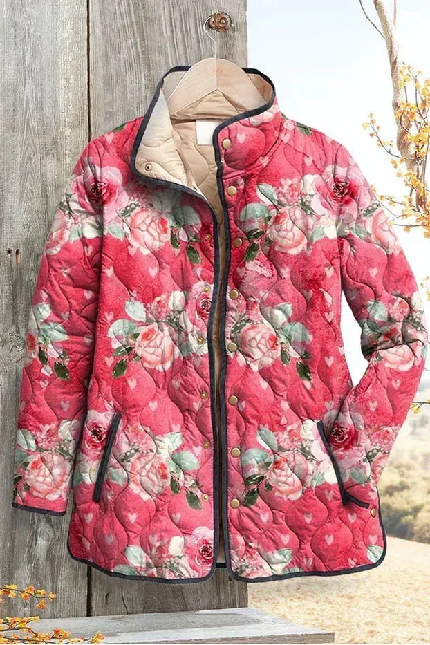 Veste matelassée corail à roses — Rosalie, LucieSaint-Tropez (vue 2)