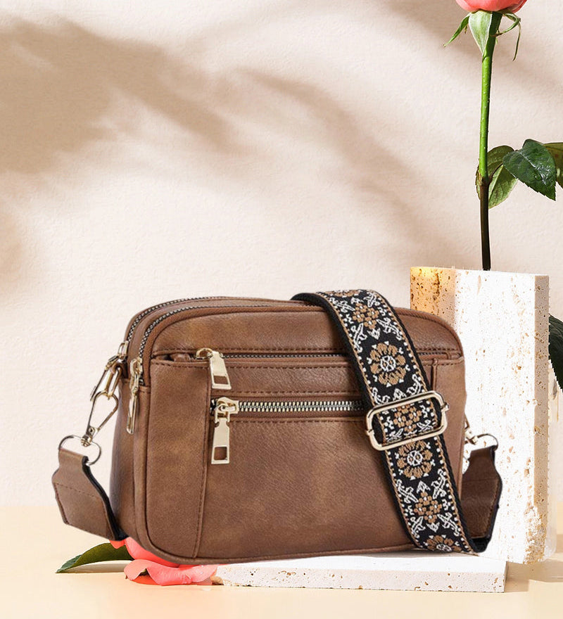 Sac bandoulière zippé multifonctionnel