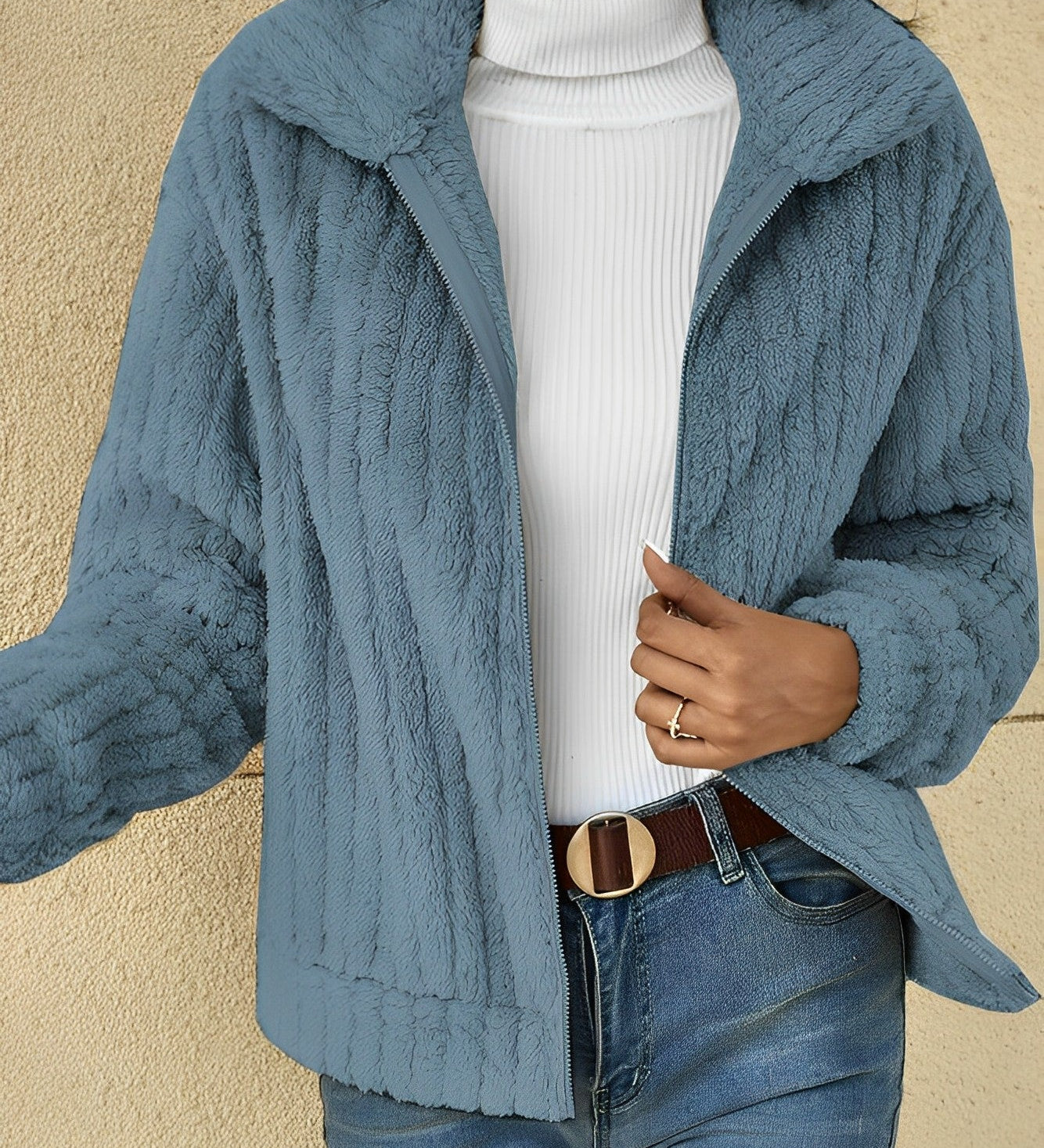 Elif | Manteau en peluche au style décontracté et confortable pour femme