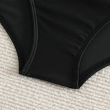 Bas De Maillot Plissé Uni Taille Haute