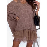 Robe Ample À Manches Longues Et Épaules Dénudées