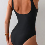 Maillot De Bain Sans Manches Imprimé Une Pièce