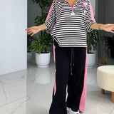 Costume Imprimé Rayé Pantalon Large
