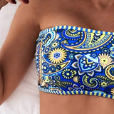 Maillot de bain Deux Pièces Imprimé Style Ethnique