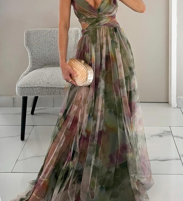 Robe d’été fluide à imprimé fleuri – silhouette féminine et légère