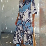 Robe chemise décontractée à imprimé floral
