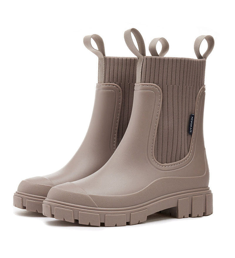 ☔️Bottes Imperméable Anti-Dérapant Semelle Épaisse Mi-Mollet