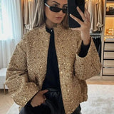 Lisette | Veste bomber femme or pour l'automne