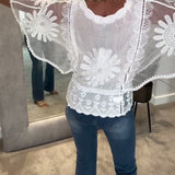 Blouse Brodée Chauve-Souris Dentelle