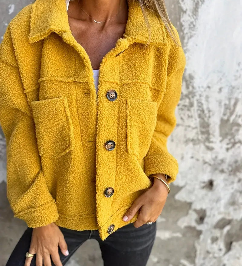 Yasmine | Manteau d’hiver en peluche à manches longues pour femme
