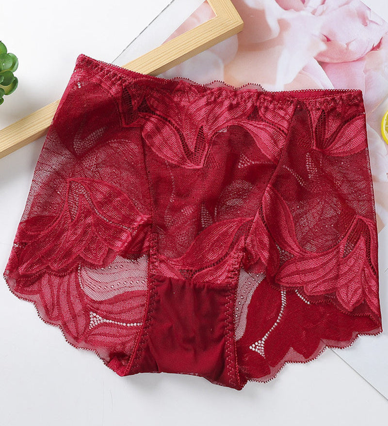 Culotte sexy en dentelle de couleur unie