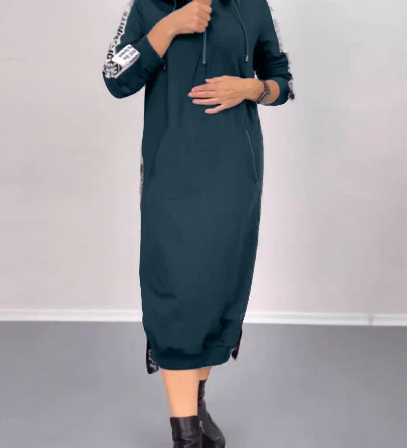 Robe décontractée à capuche zippée