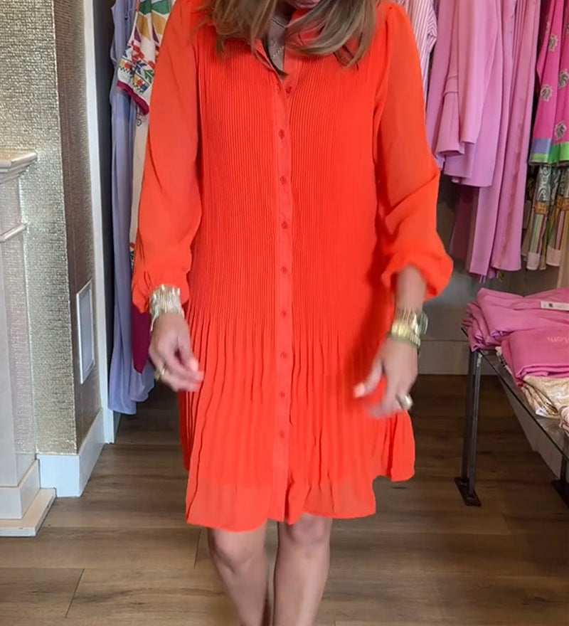 Robe plissée patchwork unie pour femme