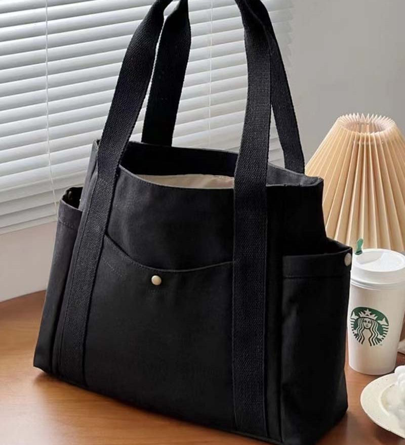 Sac en toile de grande capacité avec doubles poignées