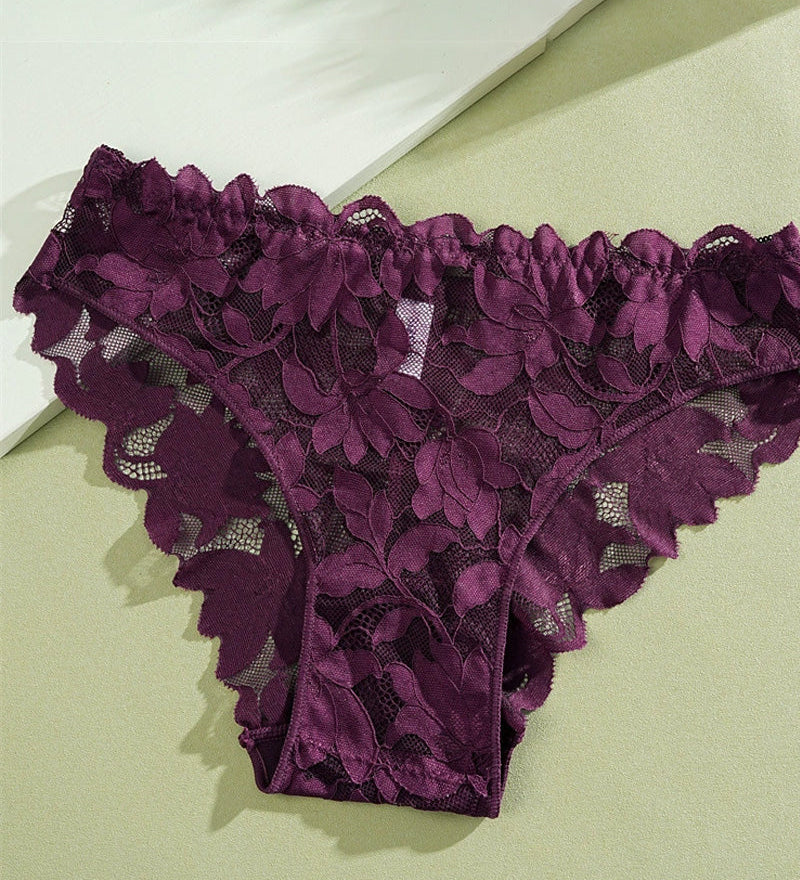 Culotte Femme En Dentelle Semi-Transparente