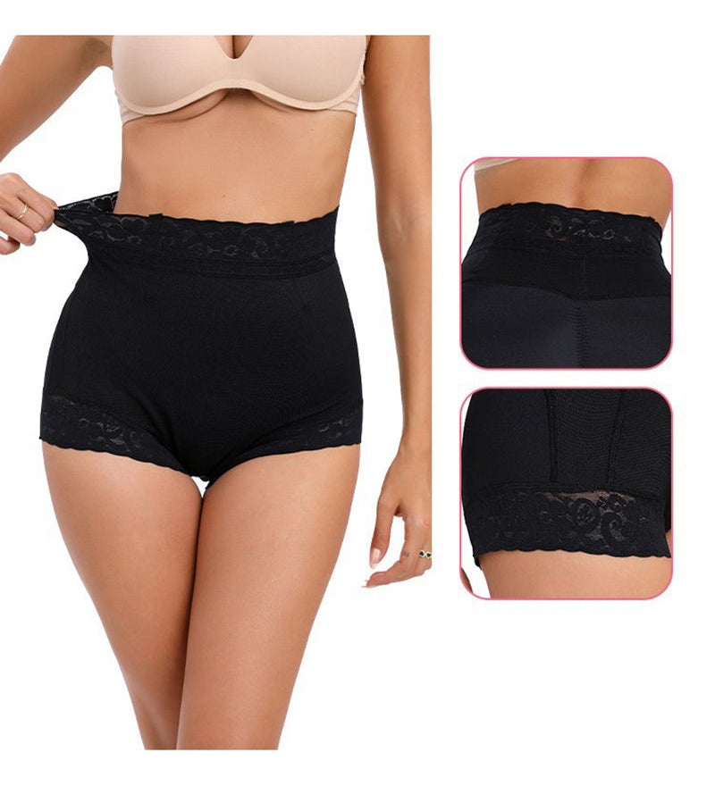 Culotte courte en dentelle avec effet gainant pour le ventre