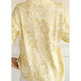 Blouse Col V Boutonnée Imprimée