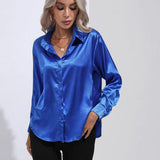 Chemise en Satin Classe Unie