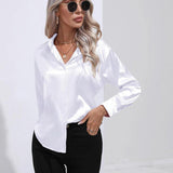 Chemise en Satin Classe Unie