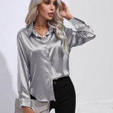 Chemise en Satin Classe Unie