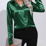 Chemise en Satin Classe Unie