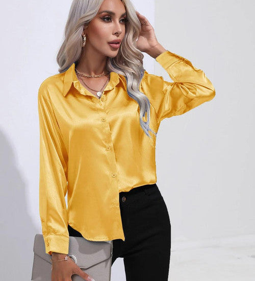 Chemise en Satin Classe Unie