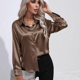Chemise en Satin Classe Unie