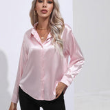 Chemise en Satin Classe Unie