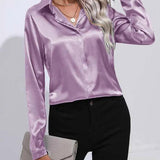 Chemise en Satin Classe Unie
