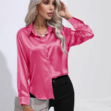 Chemise en Satin Classe Unie