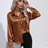 Chemise en Satin Classe Unie