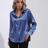 Chemise en Satin Classe Unie