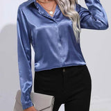 Chemise en Satin Classe Unie