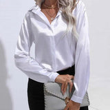 Chemise en Satin Classe Unie