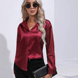 Chemise en Satin Classe Unie