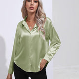 Chemise en Satin Classe Unie